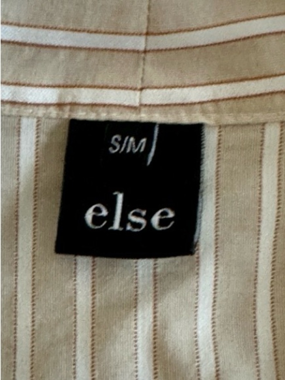 ELSE Light Beige Pinstripe Kimono Robe. - Picture 5 of 8